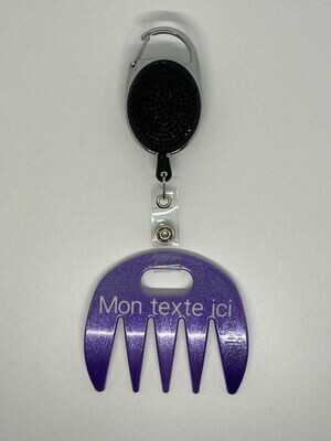 Grat-grat violet pailleté personnalisé  - Clipper diamants noirs, dans son coffret cadeau.