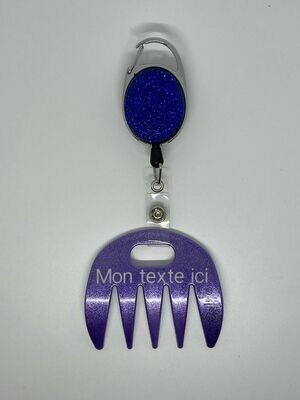 Grat-grat violet pailleté personnalisé  - Clipper diamants bleus, dans son coffret cadeau.