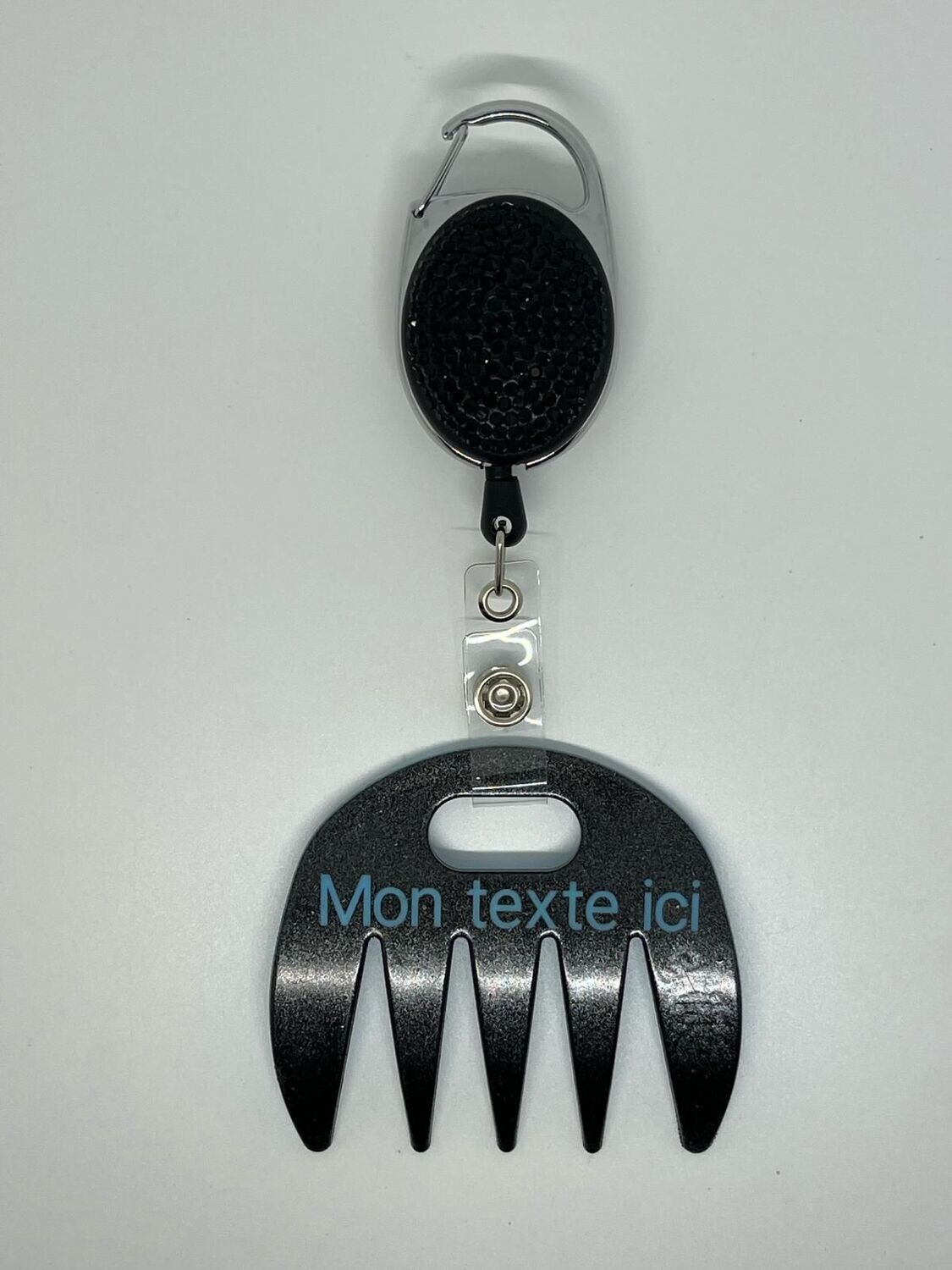 Grat-grat noir pailleté personnalisé  - Clipper diamants noirs, dans son coffret cadeau.