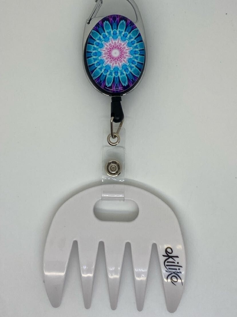 Grat-grat  blanc - Clipper mandala bleu rose