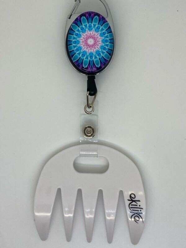 Grat-grat  blanc - Clipper mandala bleu rose