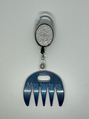 Grat-grat bleu pailleté personnalisé  - Clipper diamants, dans son coffret cadeau.
