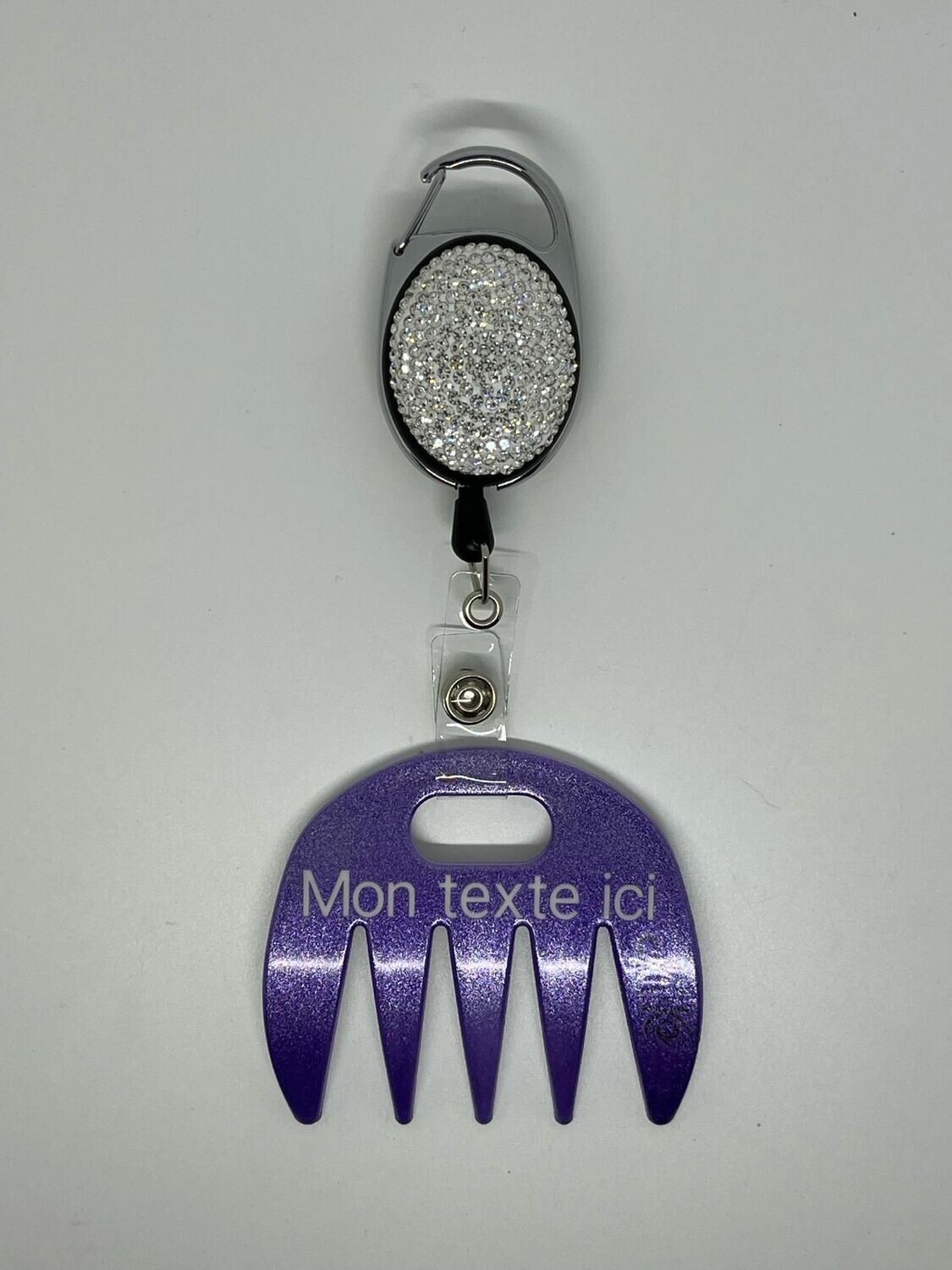 Grat-grat violet pailleté personnalisé  - Clipper diamants, dans son coffret cadeau.