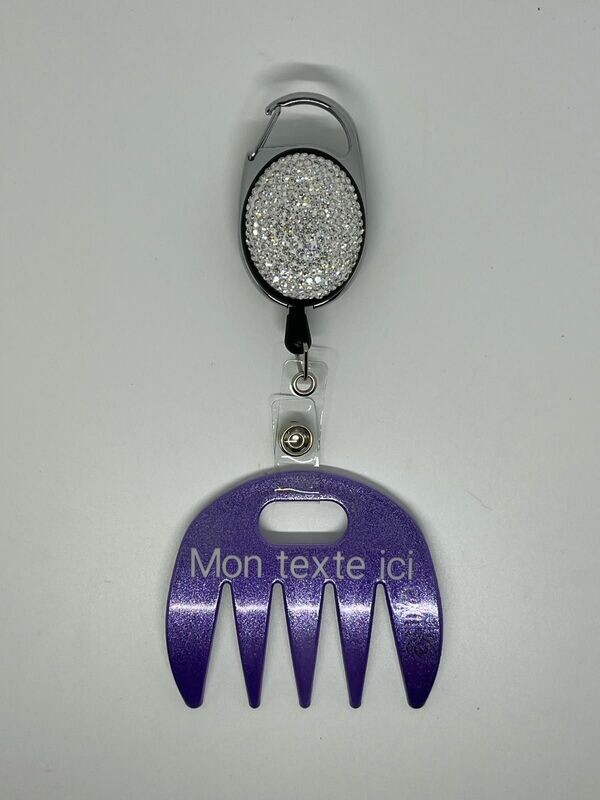 Grat-grat violet pailleté personnalisé  - Clipper diamants, dans son coffret cadeau.