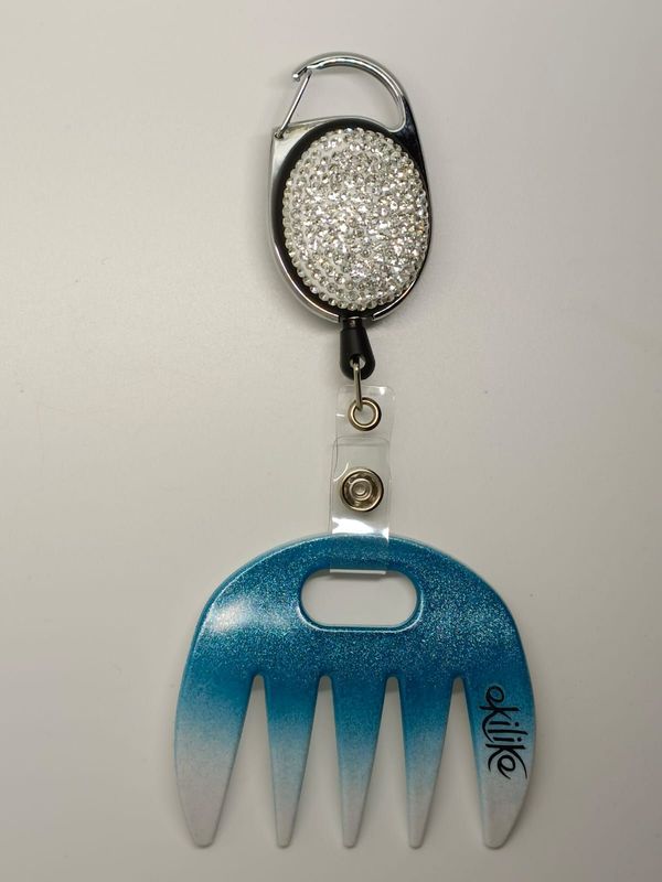 Grat-grat personnalisable, blanc dégradé pailleté bleu, clipper diamant dans son coffret cadeau !