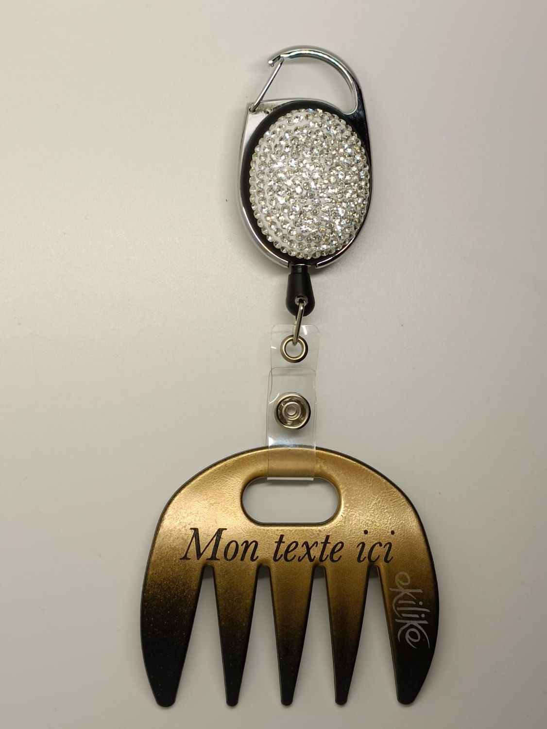 Grat-grat personnalisable, noir dégradé or, clipper diamant dans son coffret cadeau !
