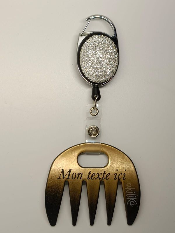 Grat-grat personnalisable, noir dégradé or, clipper diamant dans son coffret cadeau !
