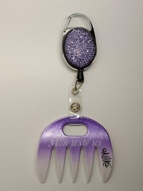 Grat-grat violet pailleté dégradé personnalisable  - Clipper diamant violets dans son coffret cadeau.
