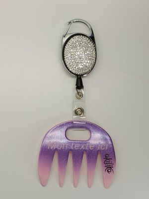 Grat-grat rose dégradé violet pailleté personnalisable  - Clipper diamant dans son coffret cadeau.