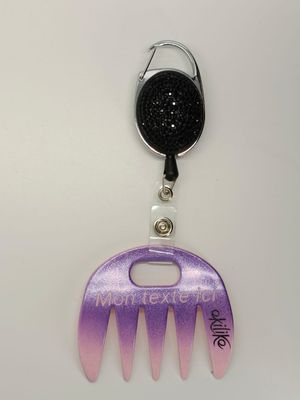 Grat-grat rose dégradé violet pailleté personnalisable  - Clipper diamants noirs dans son coffret cadeau.