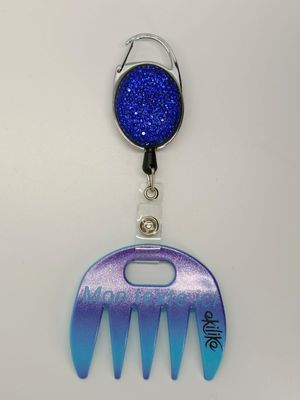 Grat-grat bleu dégradé violet pailleté personnalisable  - Clipper diamants bleus dans son coffret cadeau.