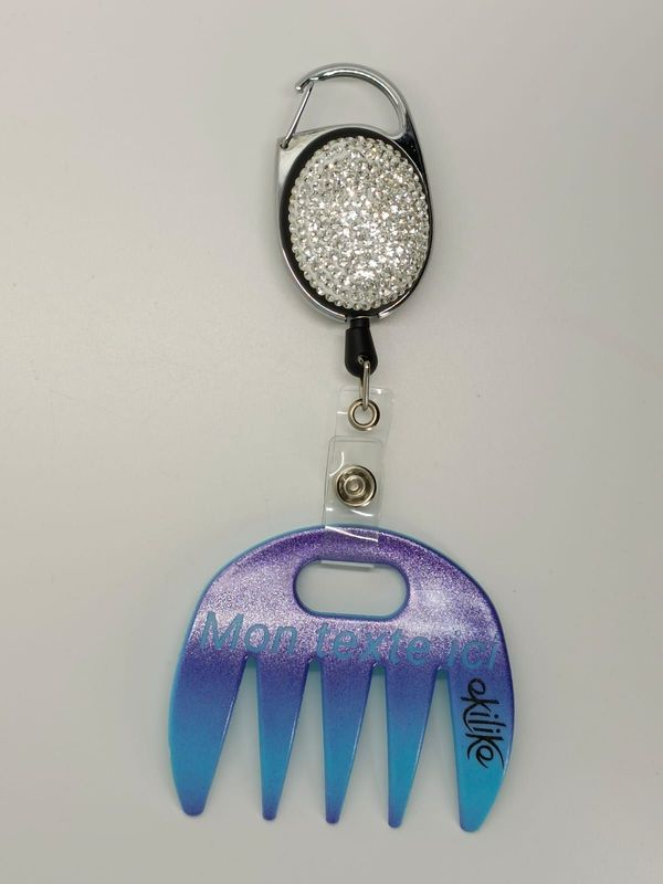 Grat-grat bleu dégradé violet pailleté personnalisable  - Clipper diamants  dans son coffret cadeau.