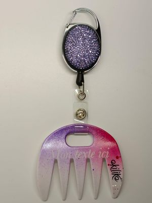 Grat-grat ,blanc violet pailleté  et fushia pailleté dégradé personnalisable  - Clipper diamants violets dans son coffret cadeau.