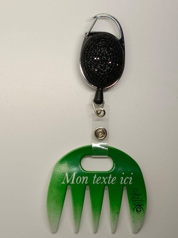Grat-grat ,blanc vert pailleté  dégradé personnalisable  - Clipper diamants noirs dans son coffret cadeau.