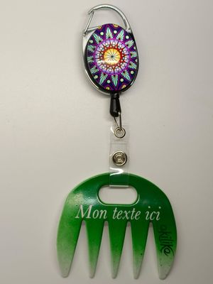Grat-grat ,blanc vert pailleté  dégradé personnalisable  - Clipper mandala violet dans son coffret cadeau.