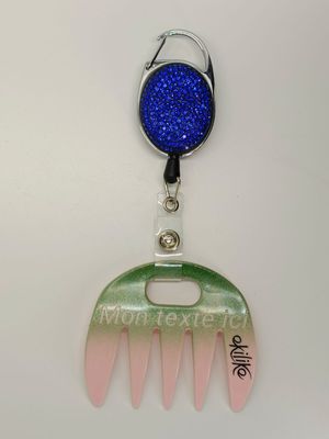 Grat-grat rose dégradé vert pailleté personnalisable  - Clipper diamants bleus dans son coffret cadeau.