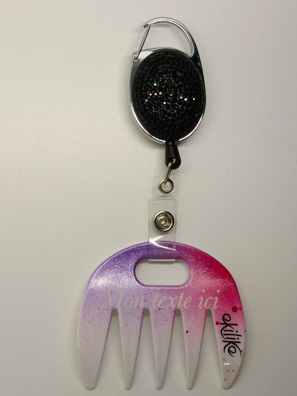 Grat-grat ,blanc violet pailleté  et fushia pailleté dégradé personnalisable  - Clipper diamants noirs dans son coffret cadeau.