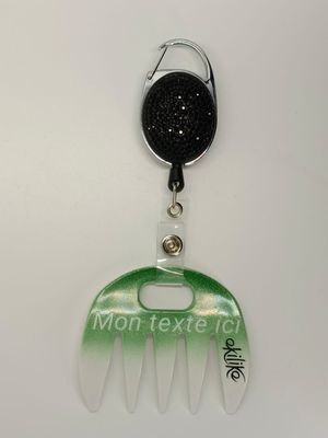 Grat-grat ,blanc vert pailleté  dégradé personnalisable  - Clipper diamants noirs dans son coffret cadeau.