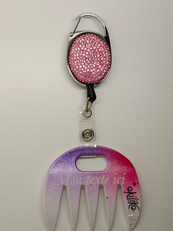 Grat-grat ,blanc violet pailleté  et fushia pailleté dégradé personnalisable  - Clipper diamants roses dans son coffret cadeau.