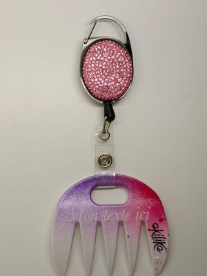 Grat-grat ,blanc violet pailleté  et fushia pailleté dégradé personnalisable  - Clipper diamants roses dans son coffret cadeau.