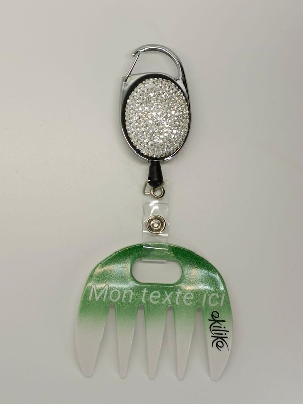 Grat-grat ,blanc vert pailleté  dégradé personnalisable  - Clipper diamants dans son coffret cadeau.
