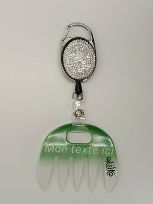 Grat-grat ,blanc vert pailleté  dégradé personnalisable  - Clipper diamants dans son coffret cadeau.