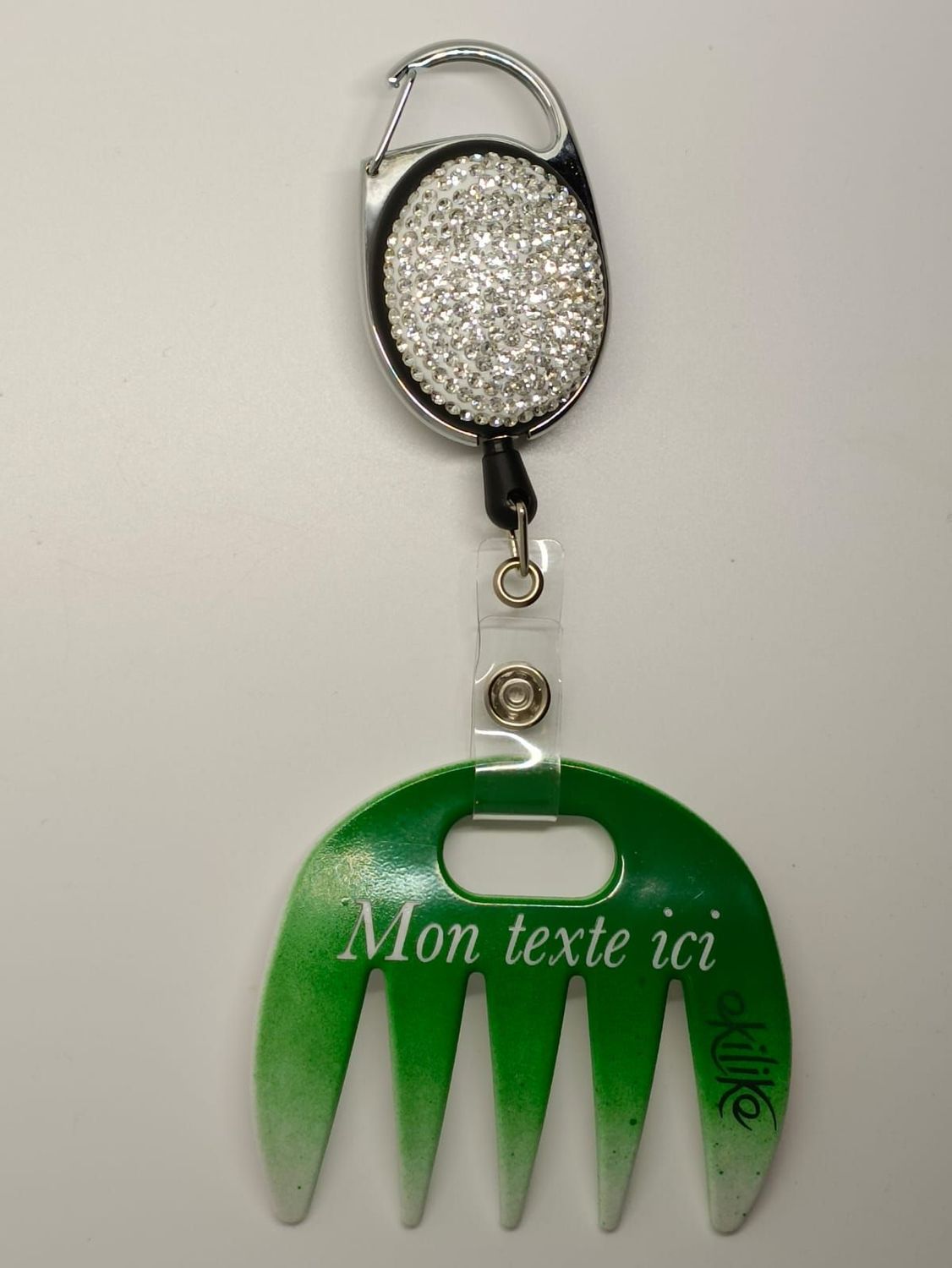 Grat-grat ,blanc vert pailleté  dégradé personnalisable  - Clipper diamants  dans son coffret cadeau.