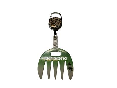 Grat-grat vert pailleté dégradé blanc personnalisé  - Clipper léopard dans son coffret cadeau.