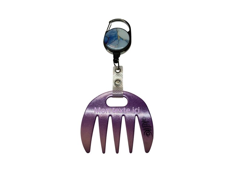 Grat-grat violet pailleté dégradé rose personnalisé  - Clipper marbré bleu dans son coffret cadeau.