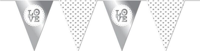 Vlaggenlijn Love Wit Zilver