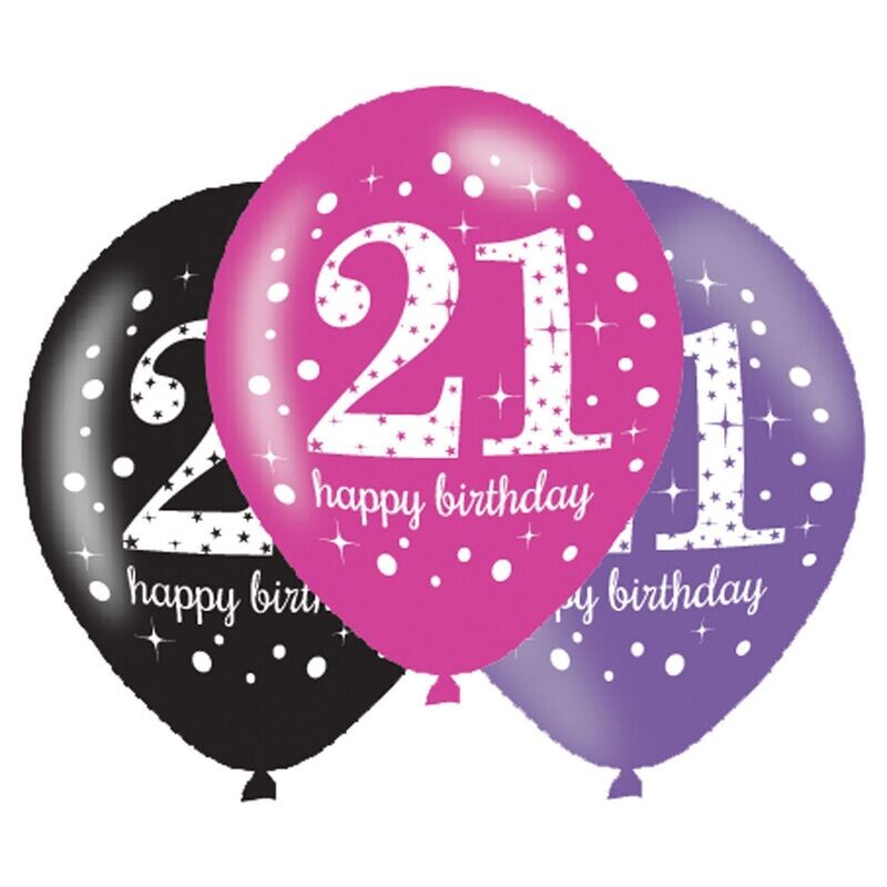 Ballonnen Sparkling Pink 21 Jaar