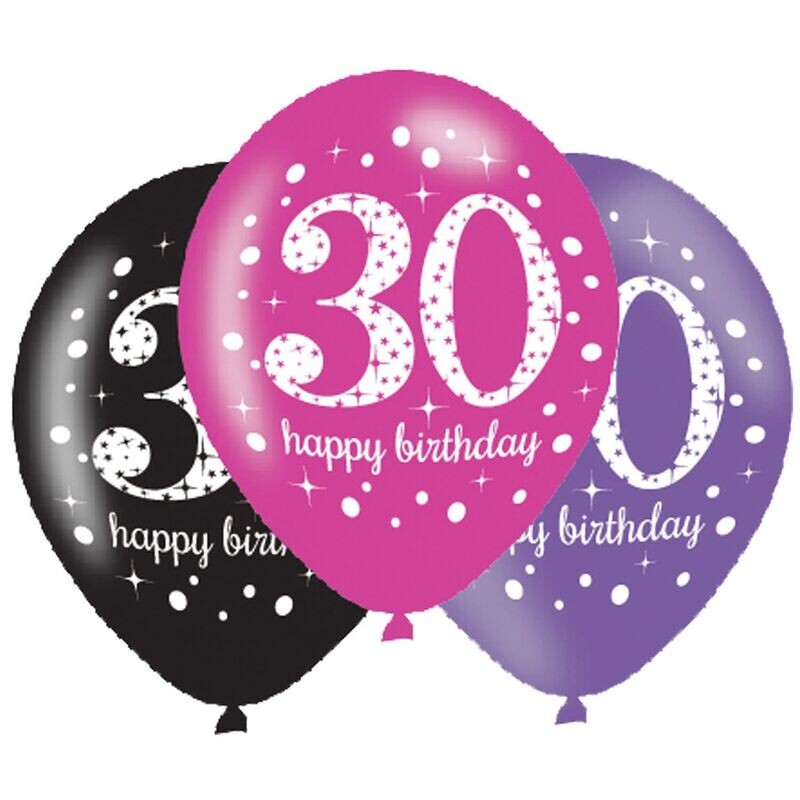 Ballonnen Sparkling Pink 30 Jaar