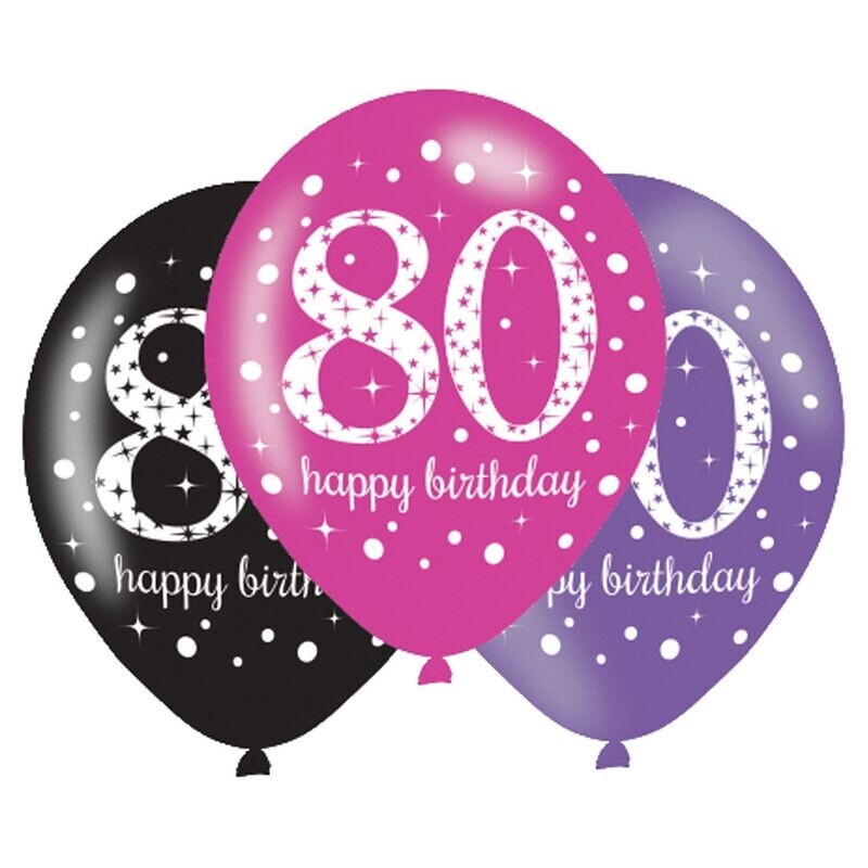 Ballonnen Sparkling Pink 80 Jaar
