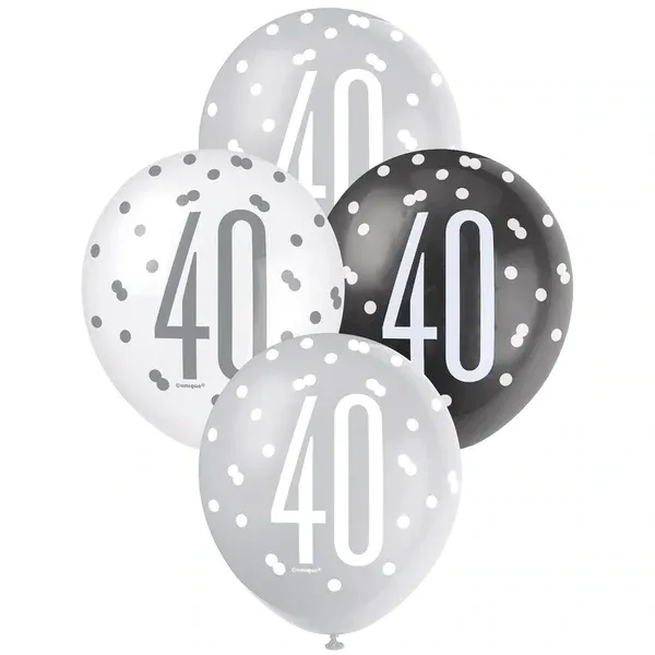 Ballonnen Glitz Zilver 40 jaar