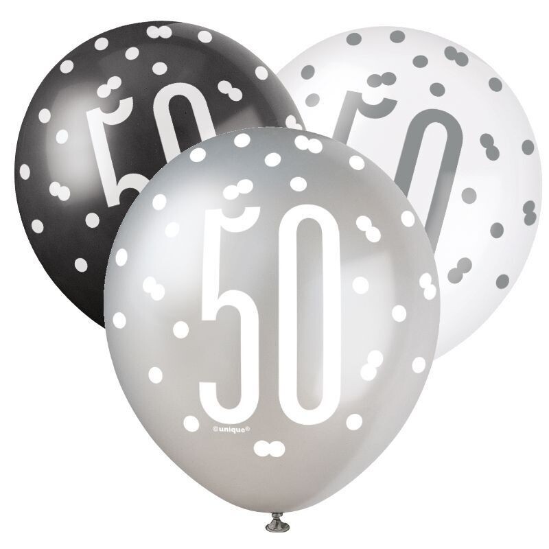 Ballonnen Glitz Zilver 50 jaar