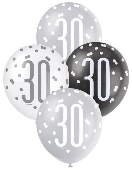 Ballonnen Glitz Zilver 30 jaar