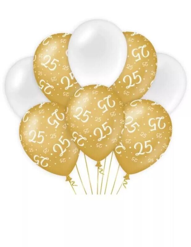 Ballonnen 25 Jaar Wit Goud