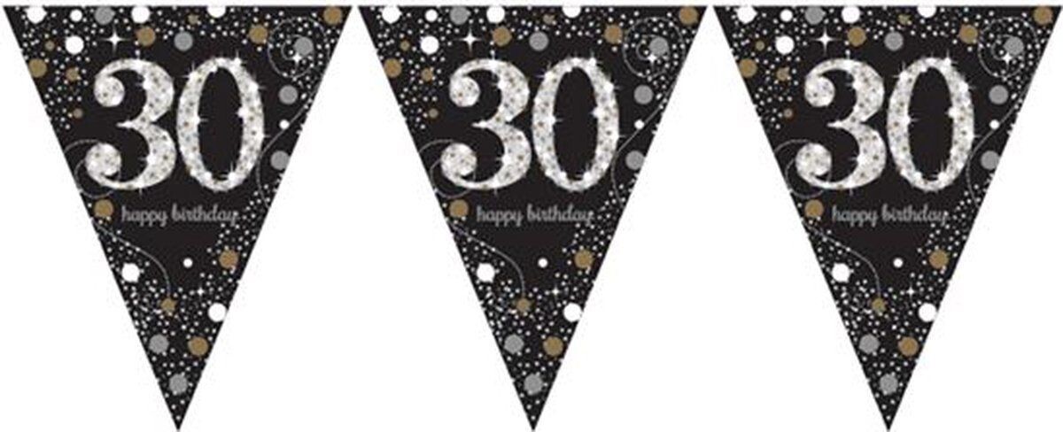 Vlaggenlijn 30 Jaar Glitter Zwart
