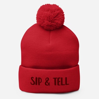 Sip &amp; Tell Pom-Pom Beanie