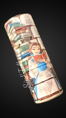 Beauty and Beast Bookshelf Tumbler