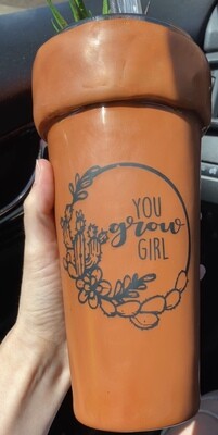 3D Succulent Clay Pot Tumbler