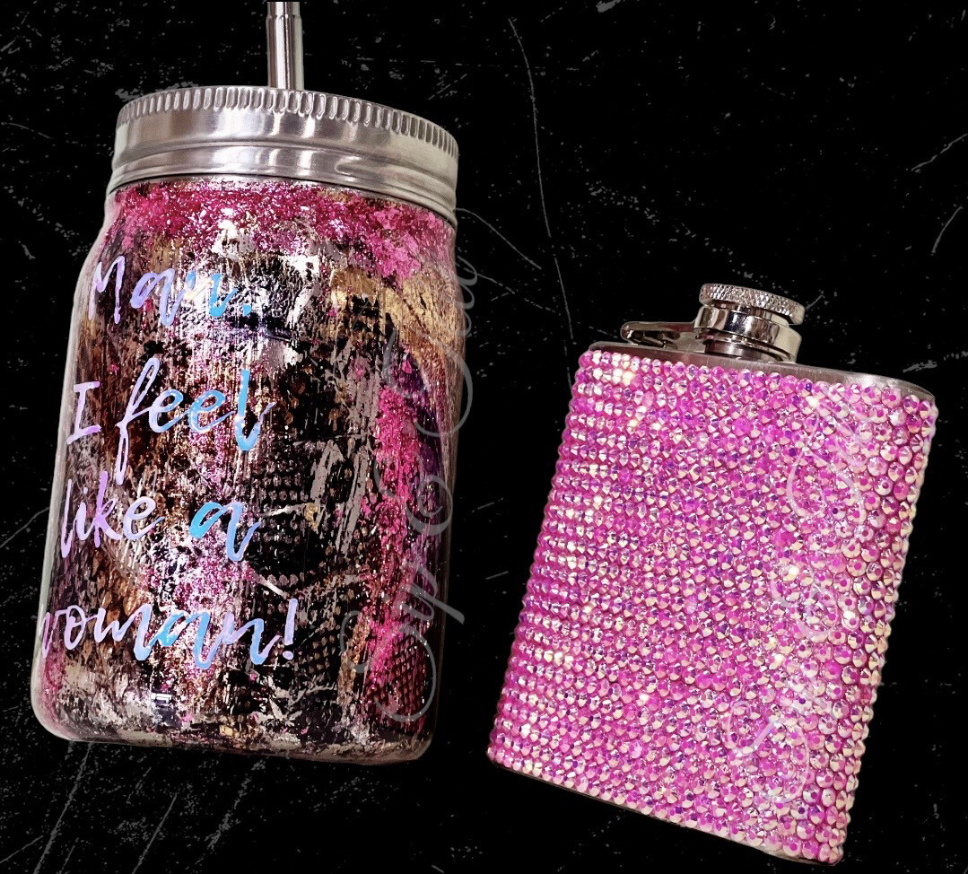Mason Jar And Flask Set