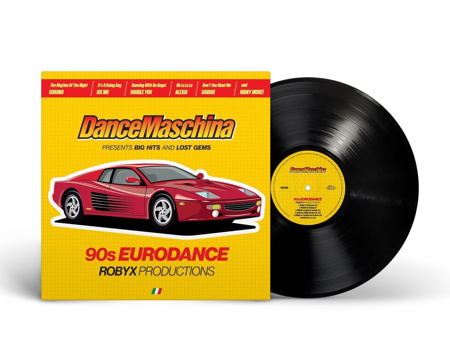 LP: Various Artists — «DanceMaschina: 90s Eurodance / Robyx Productions» (2025) черный винил