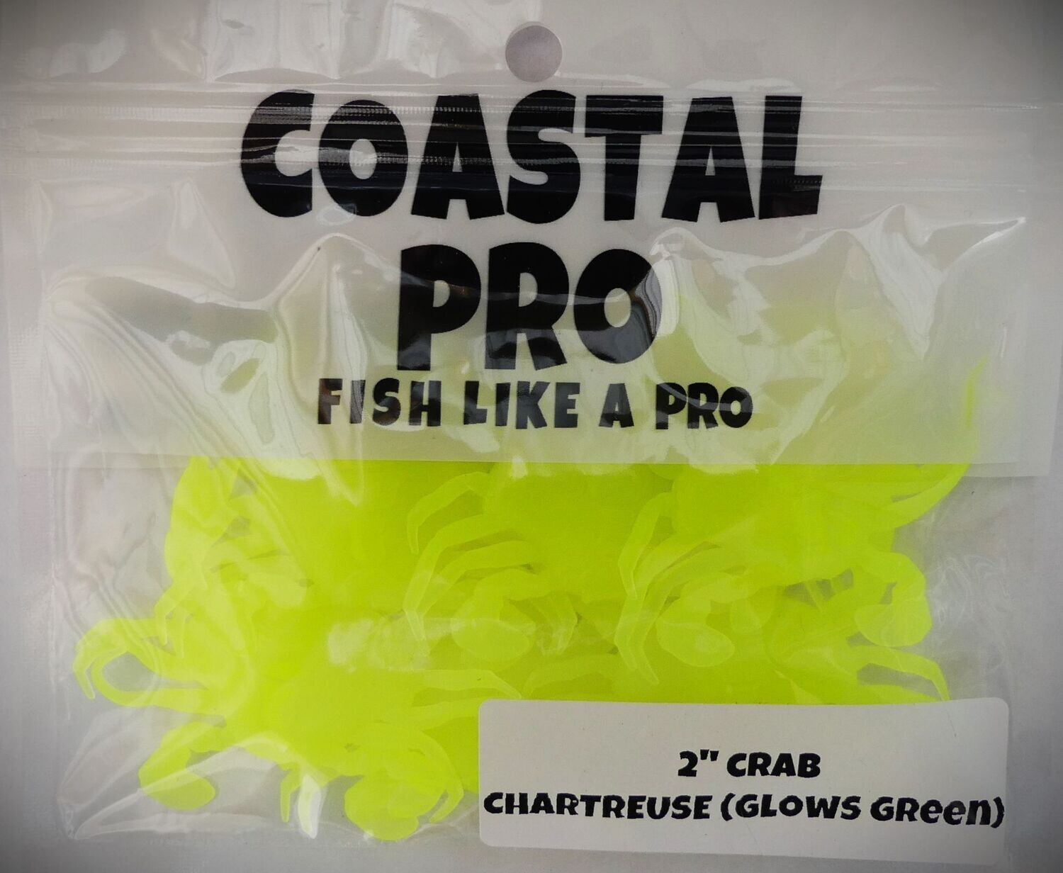 CHARTREUSE 2" CRAB (GLOWS GREEN)