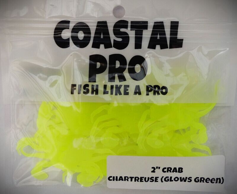 CHARTREUSE 2" CRAB (GLOWS GREEN)