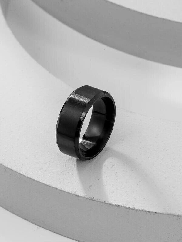 Black Plain Stainless Steel Ring