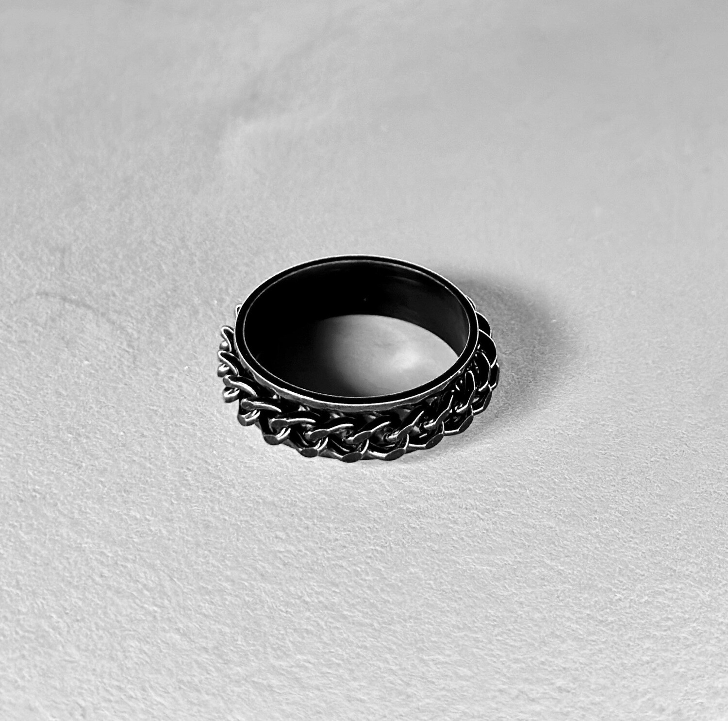 Black Stainless Steel Chain Ring
