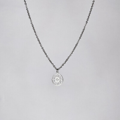 Compass Pendant Stainless Steel Necklace