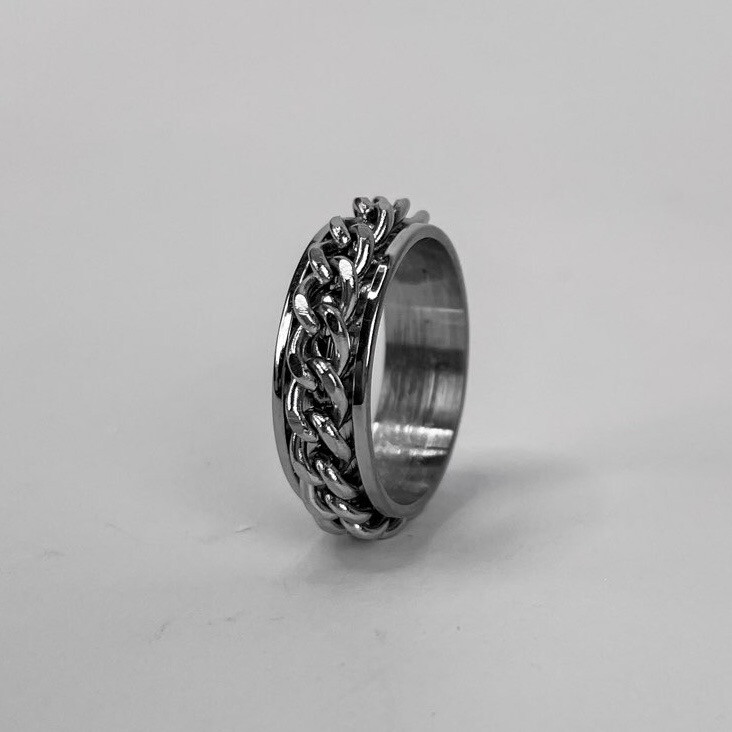 Silver Stainless Steel Chain Ring