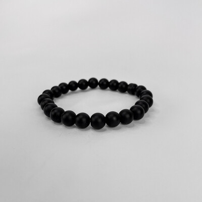 Black Stone Bead Bracelet